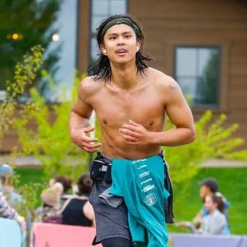 Jay S. running the Grand Teton Half Marathon